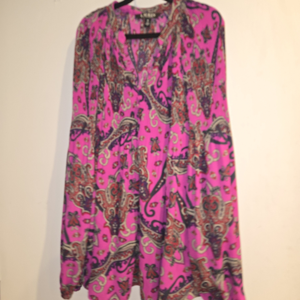 Ralph Lauren Fuchsia Paisley Blouse